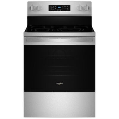 Whirlpool 30 in. 5.3 cu. ft. Air-Fry Standard Convection Electric Range with Radiant Burners - Stainless Steel | WFES5030RS