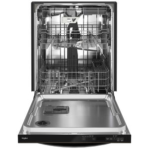 Whirlpool 24 in. Built-In Dishwasher with Top Control, 47 dBA Sound Level, 15 Place Settings, 5 Wash Cycles & Sanitize Cycle - Fingerprint Resistant Black Stainless Steel, Fingerprint resistant Black Stainless, hires