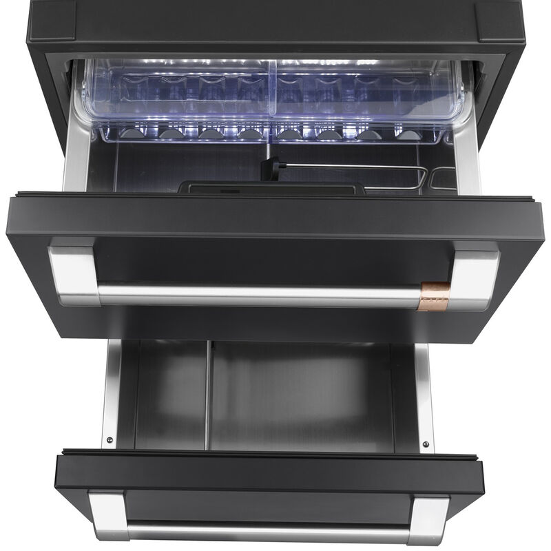 Cafe 24 in. 5.7 cu. ft. Double Refrigerator Drawers - Matte Black, Matte Black, hires