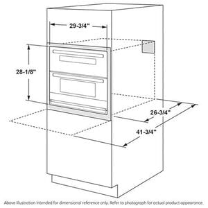 Cafe 30 in. 5 cu. ft. Smart Front Control Electric Double Wall Oven with True European Convection - Platinum Glass, Platinum Glass, hires