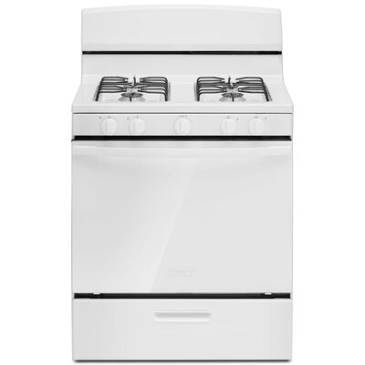 Amana 30 in. 5.0 cu. ft. Oven Freestanding Gas Range with 4 Sealed Burners - White | AGR4203MNW