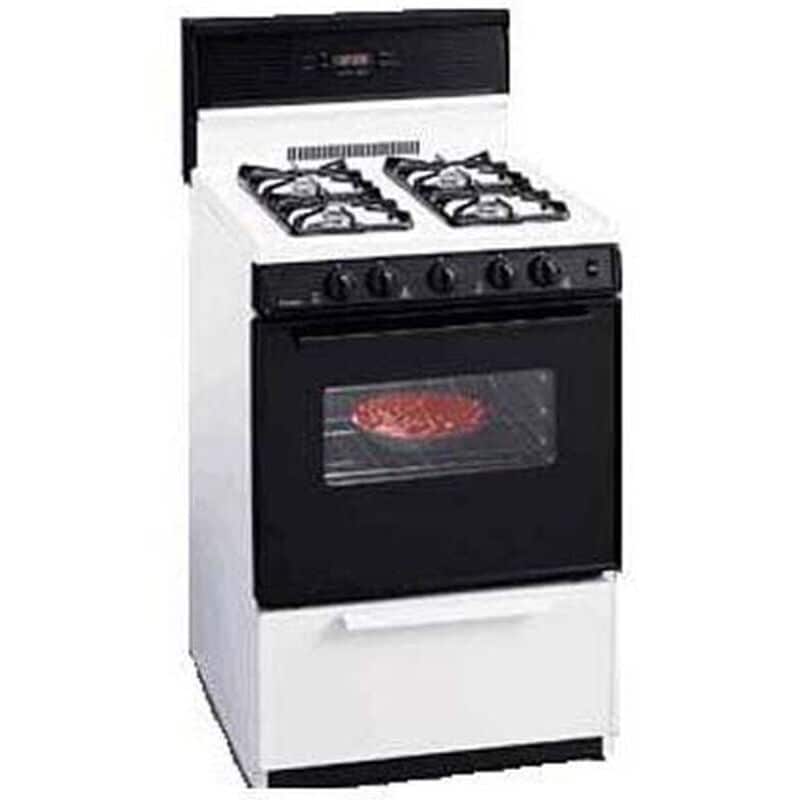Premier 24 in. 3 cu. ft. Gas Range with 4 Sealed Burners - White, , hires