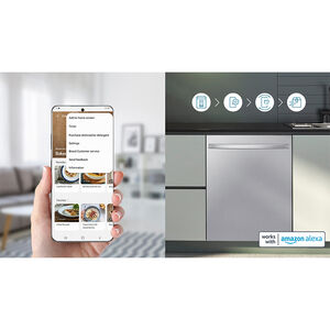 Samsung 24 in. Top Control Smart Dishwasher with 42 dBa Sound Level, 3rd-Rack & Ventilation Drying System - Fingerprint Resistant Stainless, Fingerprint Resistant Stainless, hires