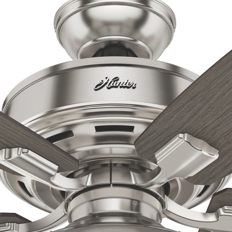 Hunter Bennett 52 in. Ceiling Fan with LED Light Kit and Remote - Brushed Nickel, , hires