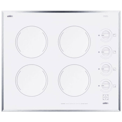Summit 24 in. 4-Burner Electric Cooktop - White | CR424WH