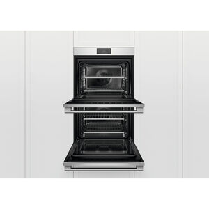 Fisher & Paykel Series 9 30 in. 8.2 cu. ft. Smart Top Control Electric Double Wall Oven with Standard Convection - Stainless Steel, , hires