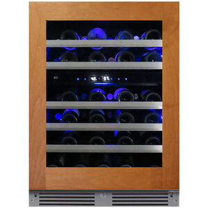 XO 24 in. Compact Built-In or Freestanding Wine Cooler with 46 Bottle Capacity, Dual Temperature Zones & Digital Control - Custom Panel Ready, Custom Panel Required, hires