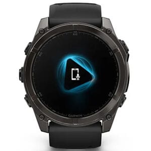 Garmin f nix 8 51 mm, AMOLED Smart Watch - Sapphire, Carbon Gray DLC Titanium with Black/Pebble Gray Silicone Band, , hires