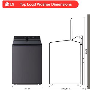 LG 27 in. 5.5 cu. ft. Smart Top Load Washer with EasyUnload, TurboWash3D Technology & AI Sensing - Matte Black, Matte Black, hires