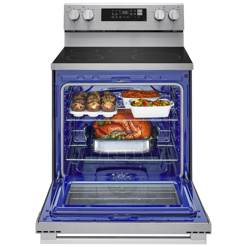 LG 30 in. 6.3 cu. ft. Smart Air-Fry True European Convection Electric Range with 4 Induction Burners - Stainless Steel, , hires