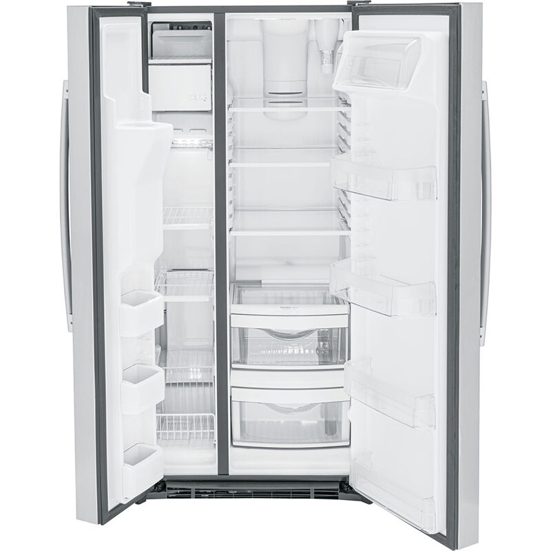 GE 33 in. 23 cu. ft. Side by Side Refrigerator with Ice & Water Dispenser - Fingerprint Resistant Stainless, Fingerprint Resistant Stainless, hires