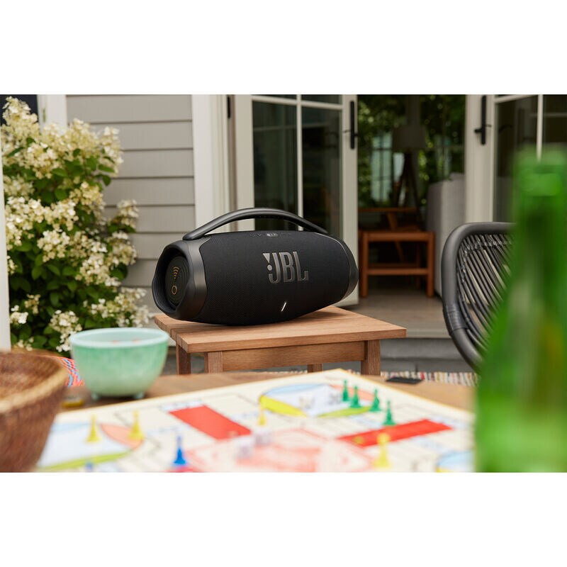 JBL Boombox 3 Portable Rechargeable Splashproof Bluetooth Speaker - Black, Black, hires