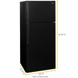 Whirlpool 28 in. 14.4 cu. ft. Top Freezer Refrigerator - Black, Black, hires
