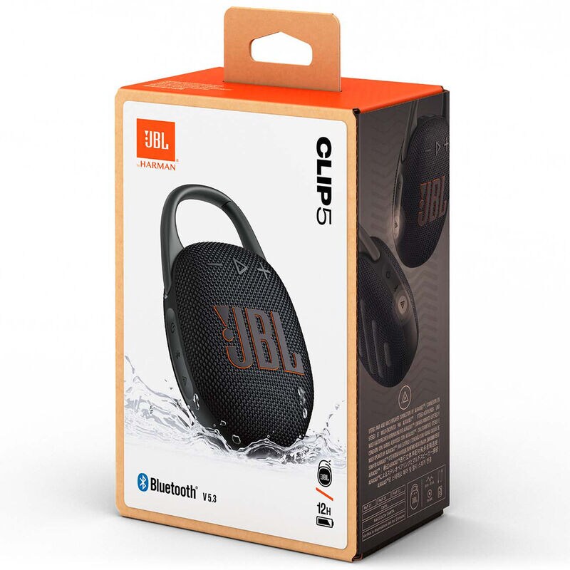 JBL Clip 5 Ultra Portable Rechargeable Waterproof Bluetooth Speaker - Black, Black, hires