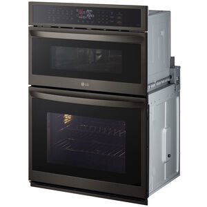 LG 30 in. 6.4 cu. ft. Electric Smart Oven/Microwave Combo Wall Oven with Standard Convection & Self Clean - PrintProof Black Stainless Steel, , hires