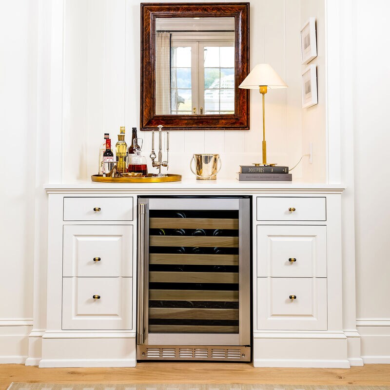 Monogram 24 in. Undercounter Wine Cooler with Wood Racks, Single Temperature Zone & 57 Bottle Capacity - Custom Panel Ready, , hires