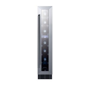 Summit 6 in. Undercounter Wine Cooler with Wood Racks, Single Temperature Zone & 7 Bottle Capacity - Stainless Steel, , hires