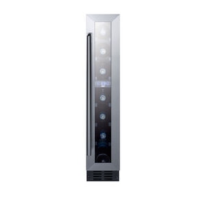 Summit Silhouette Series 6 in. Compact Built-In Wine Cooler with 7 Bottle Capacity, Single Temperature Zones & Digital Control - Stainless Steel, , hires