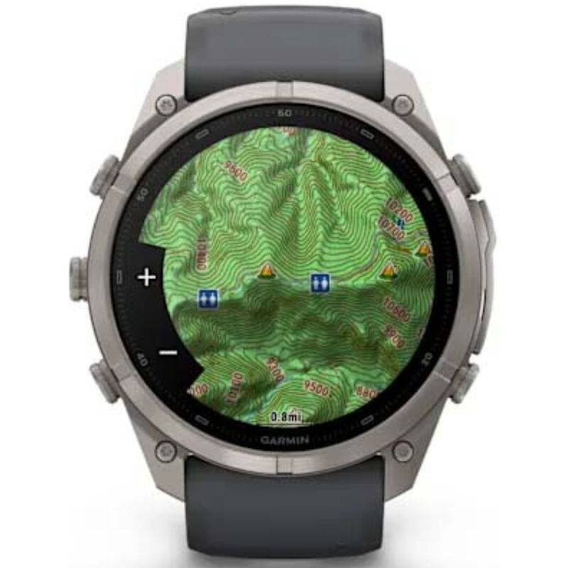 Garmin fenix 9 Pro 51 mm, AMOLED Smart Watch - Titanium with Graphite/Black Silicone Band, , hires