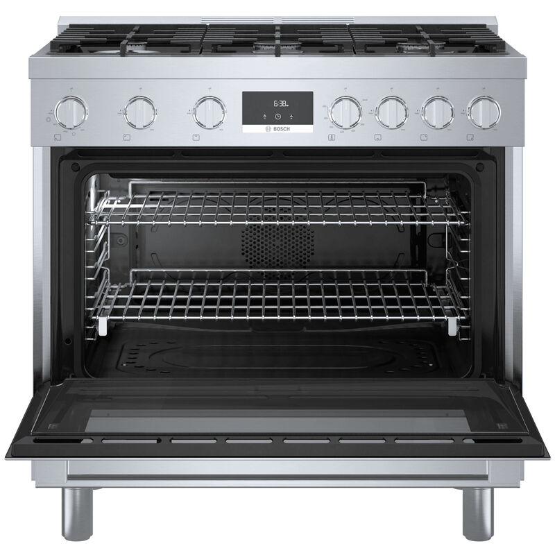 Bosch 800 Series 36 in. 3.4 cu. ft. Standard Convection Gas Range with 6 Sealed Burners - Stainless Steel, , hires