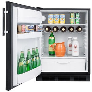 Summit 24 in. 5.8 cu. ft. Left-Hinged Undercounter Refrigerator - Black, , hires