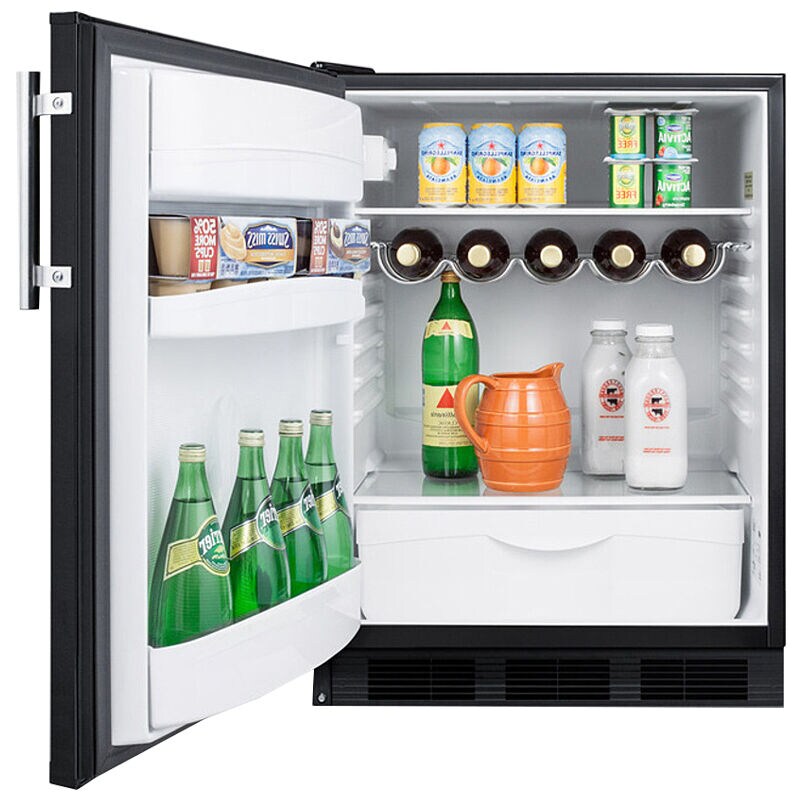 Summit 24 in. 5.8 cu. ft. Left-Hinged Undercounter Refrigerator - Black, , hires