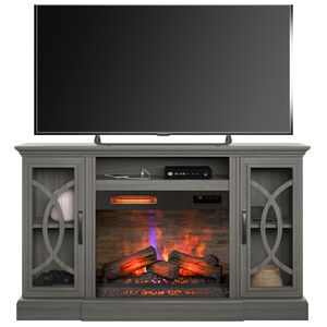Bell'O Brooke TV Stand for TVs up to 65 inches with ClassicFlame Electric Fireplace - Crete Oak, , hires