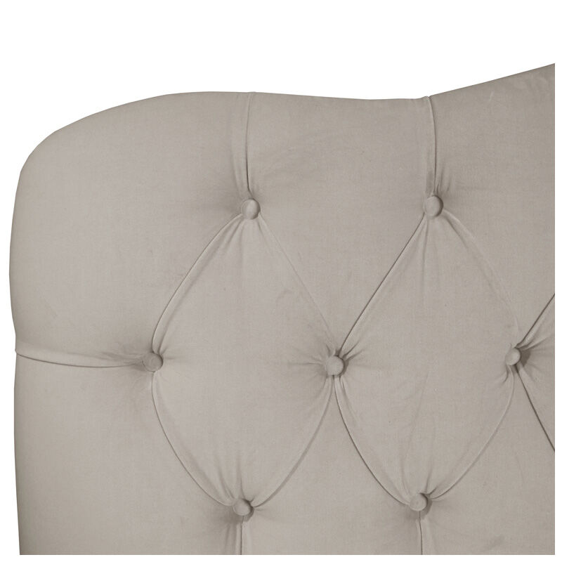 Skyline Furniture Tufted Velvet Fabric Upholstered Full Size Bed - Light Grey, Gray, hires