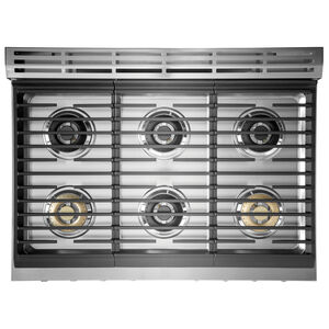 Electrolux 36 in. 4.4 cu. ft. True European Convection Dual Fuel Range with 6 Sealed Burners - Stainless Steel, , hires