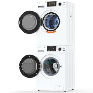 Equator 24 in. 1.62 cu. ft. Electric Front Load Laundry Center with Sensor Dry, Pet & Sanitize Cycle - White, , hires