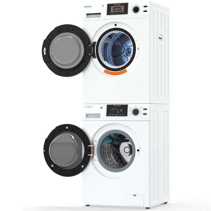 Equator 24 in. 1.62 cu. ft. Electric Front Load Laundry Center with Sensor Dry, Pet & Sanitize Cycle - White, , hires