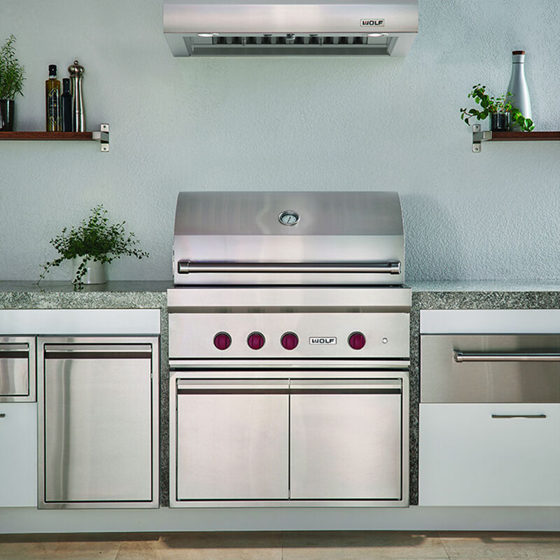 Wolf 30 in. 2-Burner Built-In Liquid Propane Gas Grill with Rotisserie & Smoker Box - Stainless Steel, , hires