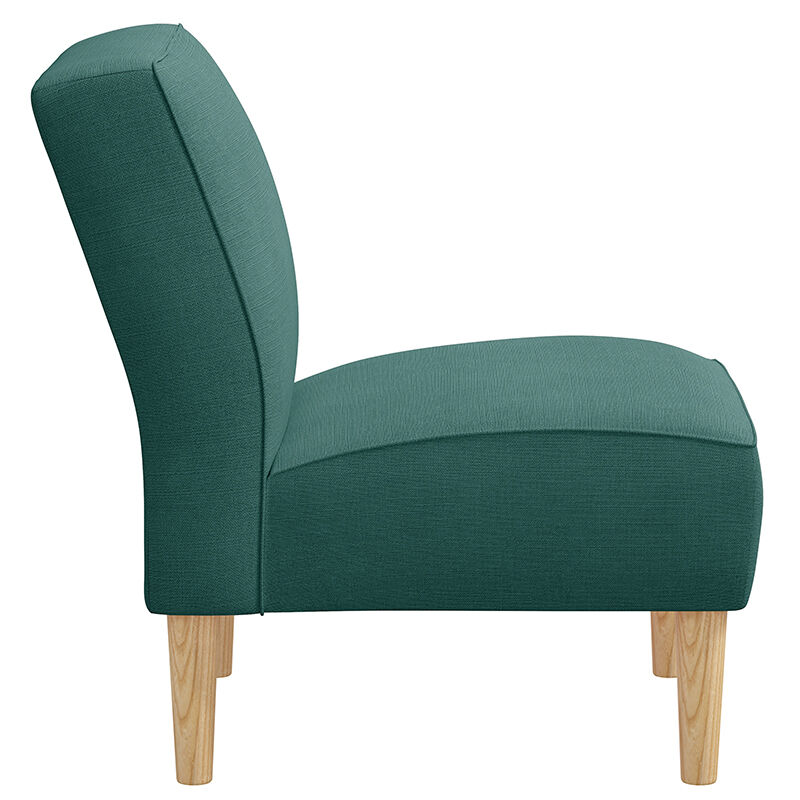 Skyline Furniture Armless Chair in Linen Fabric - Blue Laguna, , hires