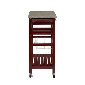 Cullen Kitchen Cart with Granite Top-Wenge, , hires