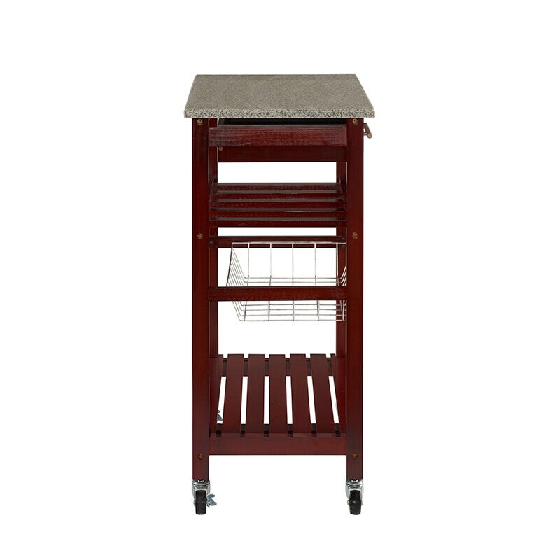 Cullen Kitchen Cart with Granite Top-Wenge, , hires