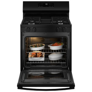 GE 400 Series 30 in. 5.3 cu. ft. Smart Oven Freestanding Natural Gas Range with 4 Sealed Burners - Black, , hires