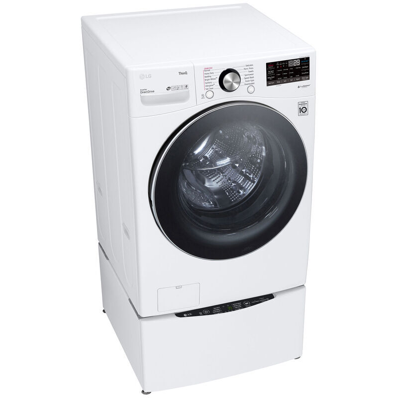 LG 27 in. 5.0 cu. ft. Smart Stackable Front Load Washer with TurboWash 360, Sanitize & Steam Wash Cycle - White, White, hires