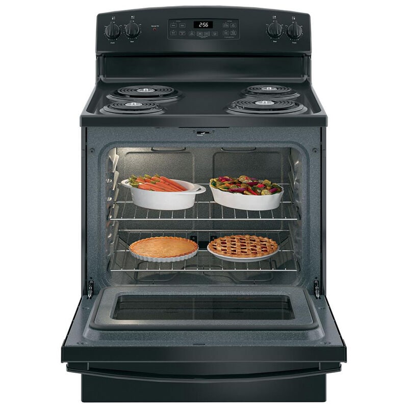 GE 30 in. 5 cu. ft. Electric Range with Coil Burners - Black, Black, hires