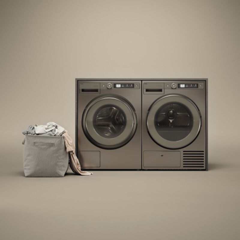 Asko 5-Series 24 in. 5.2 cu. ft. Smart Stackable Ventless Electric Dryer with Heat Pump & Sensor Dry - Titanium, Titanium, hires