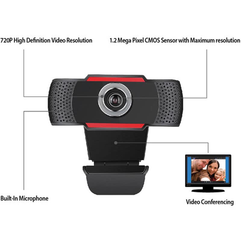 Adesso Cybertrack H3 720P HD USB Webcam with Built-in Microphone, , hires