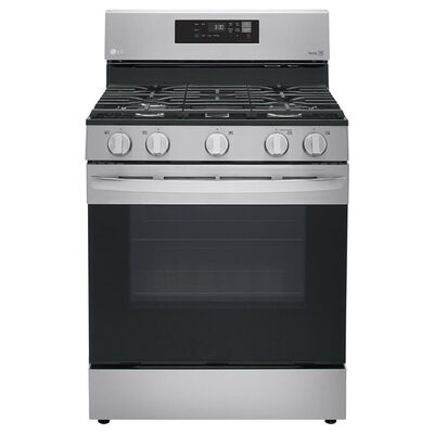 LG 30 in. 5.8 cu. ft. Smart Gas Range with 5 Sealed Burners - Stainless Steel | LRGL5821S