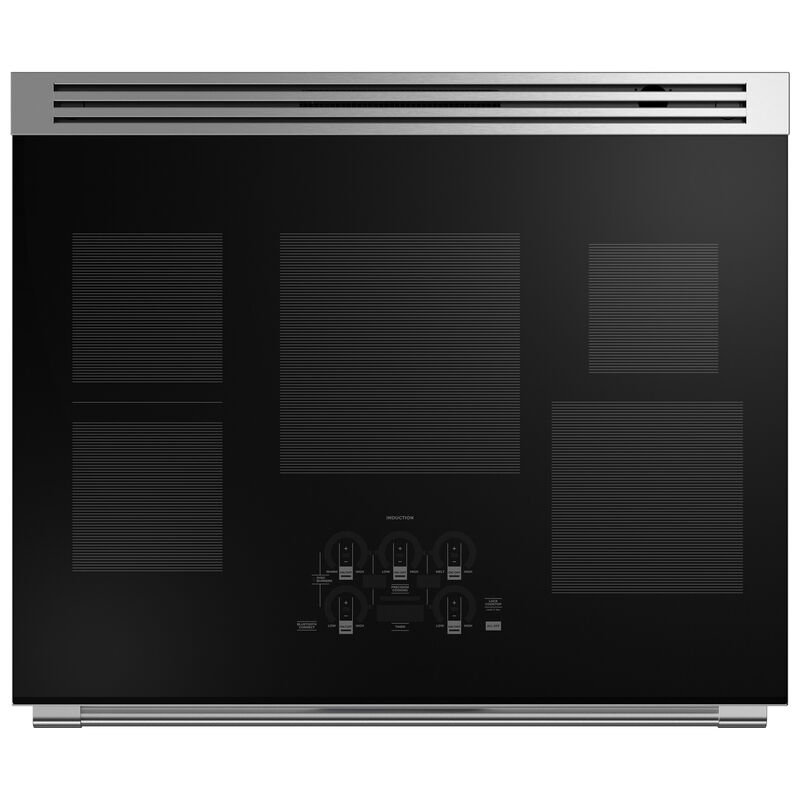 Monogram 36 in. 5.7 cu. ft. Smart Air Fry True European Convection Slide-In Electric Range with 5 Induction Burners - Stainless Steel, , hires