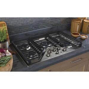 GE Profile 30 in. 5-Burner Natural Gas Cooktop with Griddle, Simmer Burner & Power Burner - Stainless Steel, , hires