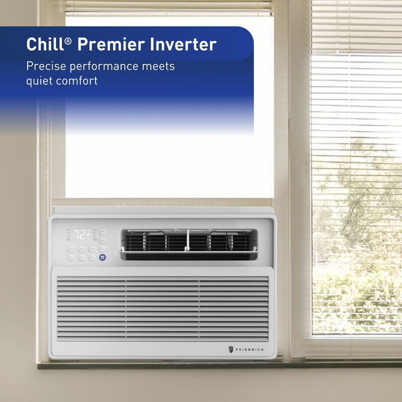Friedrich Chill Premier Inverter Series 10,000 BTU 115V Smart Window Air Conditioner with 3 Fan Speeds, Remote Control - White, , hires