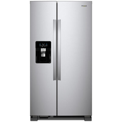 Whirlpool 36 in. 24.6 cu. ft. Side by Side Refrigerator with Ice & Water Dispenser - Monochromatic Stainless Steel | WRS335SDHM