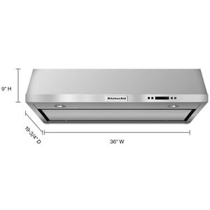 KitchenAid 36 in. Convertible Standard Style Range Hood with 585 CFM, 4 Fan Speeds & 2 LED Lights - Stainless Steel, , hires