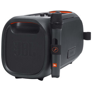 JBL Partybox On-The-Go Essential Rechargeable Splashproof Bluetooth Party Speaker with Microphone - Black, , hires