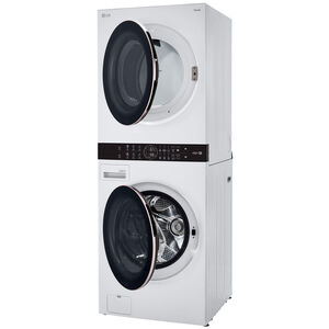 LG 27 in. WashTower with 4.5 cu. ft. Washer with 6 Wash Programs & 7.4 cu. ft. Gas Dryer with 6 Dryer Programs, Sensor Dry & Wrinkle Care - White, White, hires
