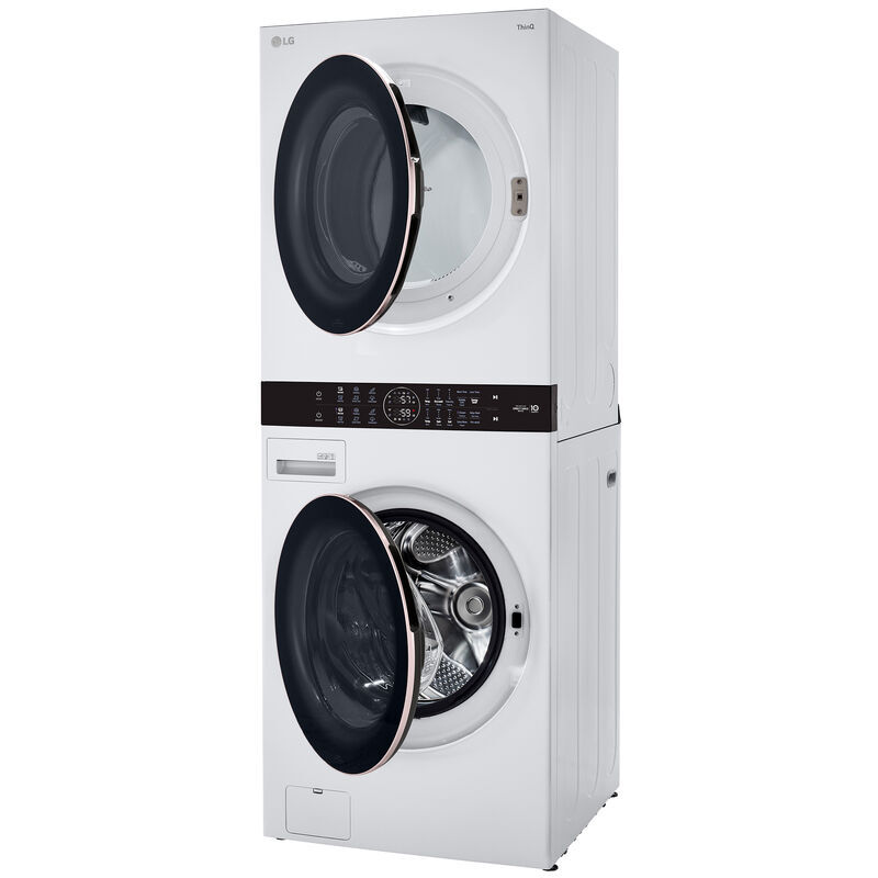 LG 27 in. WashTower with 4.5 cu. ft. Washer with 6 Wash Programs & 7.4 cu. ft. Gas Dryer with 6 Dryer Programs, Sensor Dry & Wrinkle Care - White, White, hires
