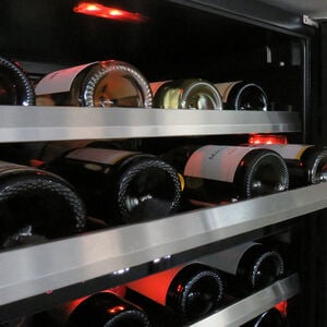 XO 24 in. Undercounter Wine Cooler with Wire Racks, Dual Temperature Zones & 46 Bottle Capacity - Custom Panel Ready, , hires